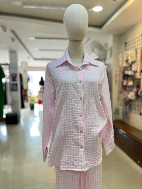 Collar Down Shirt With Pant Summer Comfy Night Wear